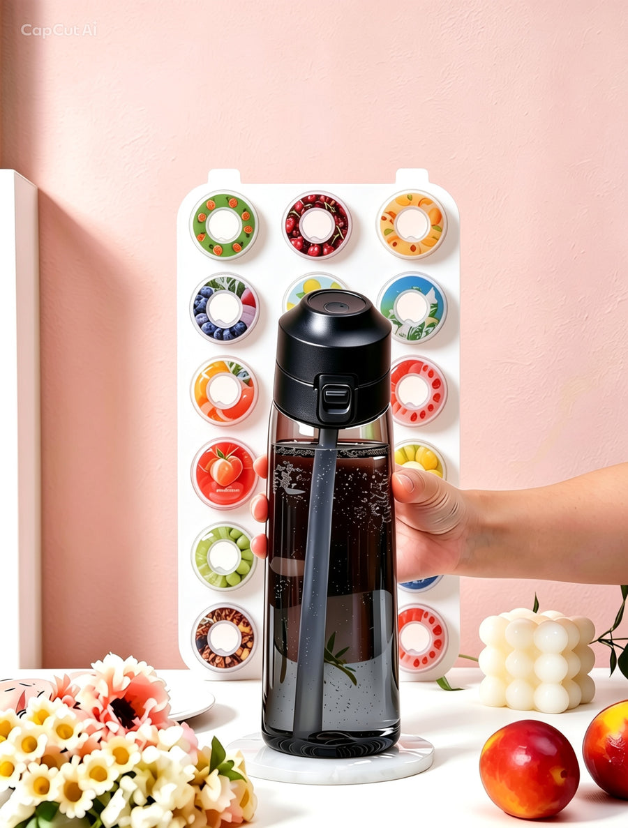 650ML Sports Air Water Bottle Fruit Scent Pods Air Flavored Water